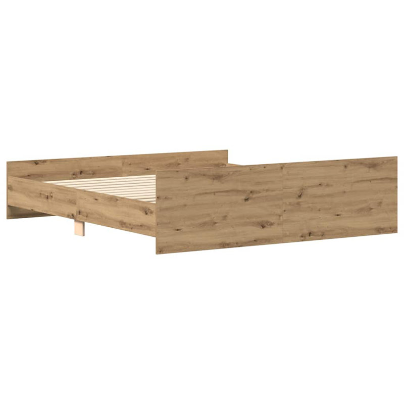 Marlow Home Co. Bed Frame With Headboard And Footboard, European Kingsize (160 x 200cm), Old Wood