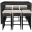Ensemble repas pour 6 personnes en osier avec table rectangulaire Weisser-748512673-719427783
