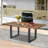 Solid Wood Top Metal Base Dining Table