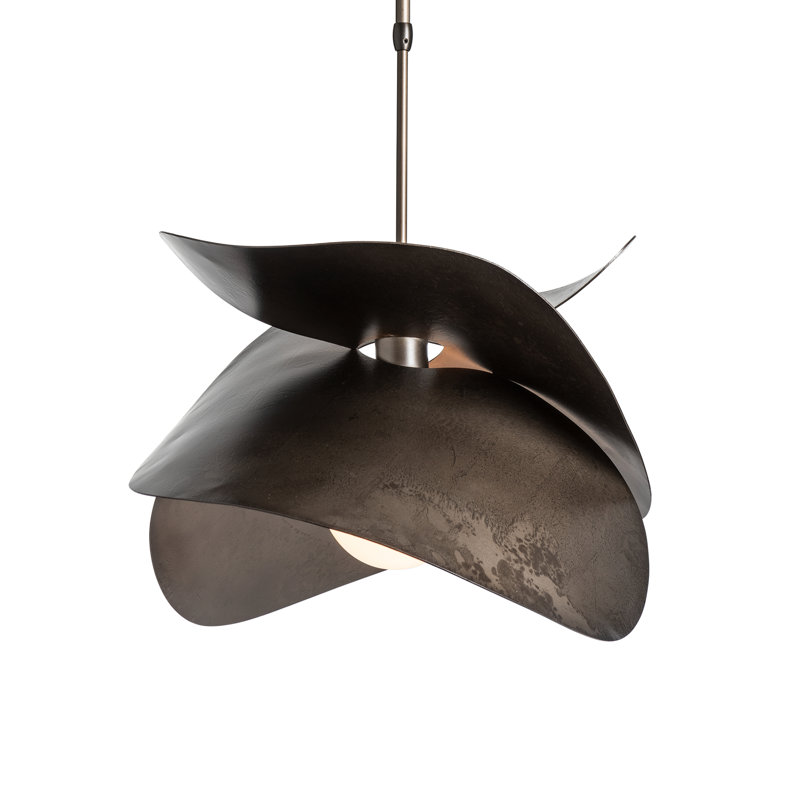 Hibiscus 1 - Light Unique/Statement Geometric Pendant, Dark Smoke