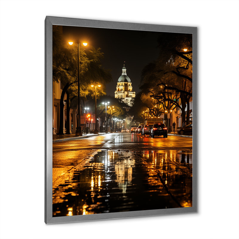 Liljan Florida City Lights sur impression sur toile, H 20 po x l 12 po x P 1 po, Cadre photo argenté