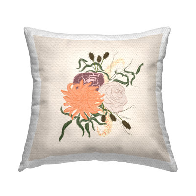 Blooming Flower Bulbs Mixed Botanical Arrangement Outdoor Printed Pillow by Birgit Maria Kiennast