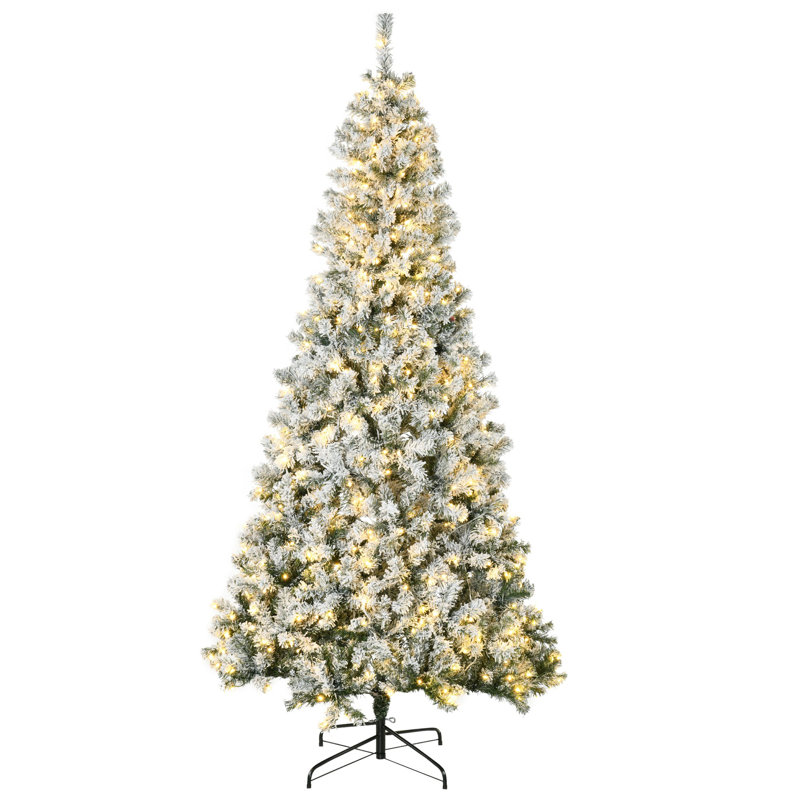 7.5ft High Pre-Lit Artificial Christmas Tree with Snowflake Branches, LED Lights