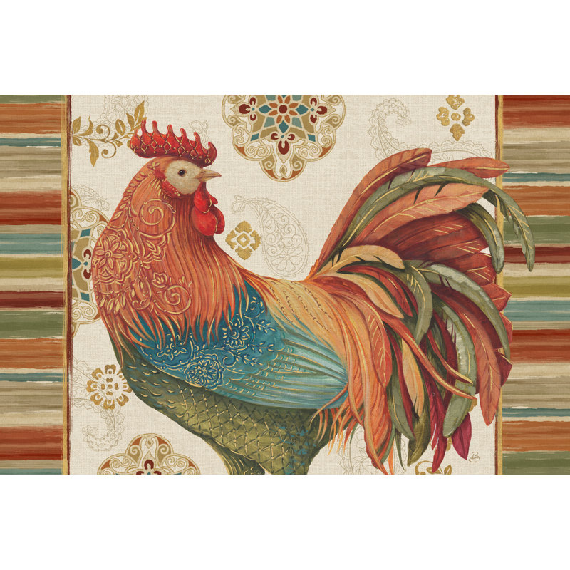 Rooster Rainbow IA by Daphne Brissonnet - Graphic Art, 61cm H x 91cm W, Wrapped Canvas