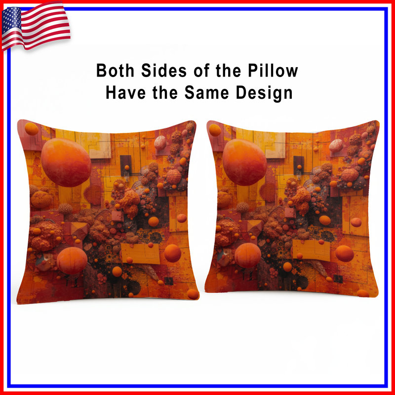 Coussins décoratifs orange, 20 x 20 pouces