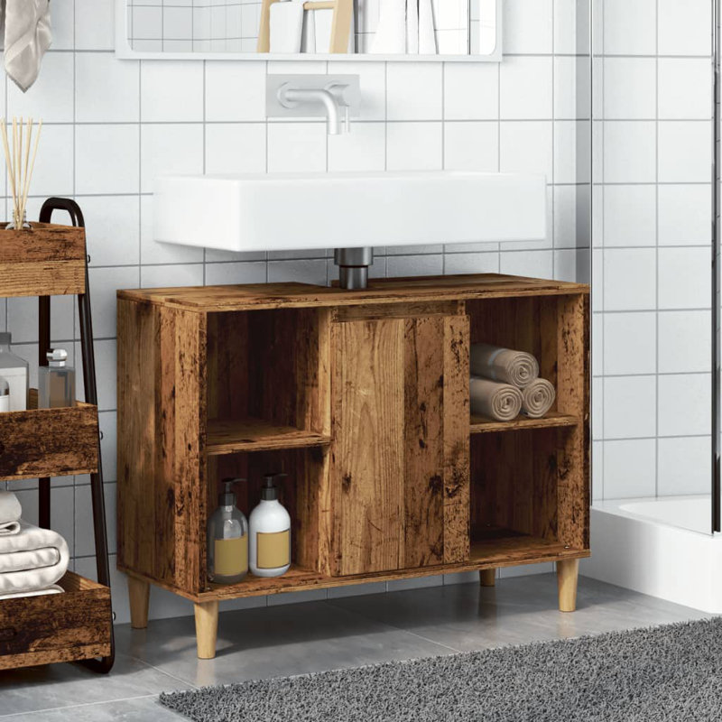 Skagway Sink Cabinet 80x33x60 cm Engineered Wood, Artisian Oak