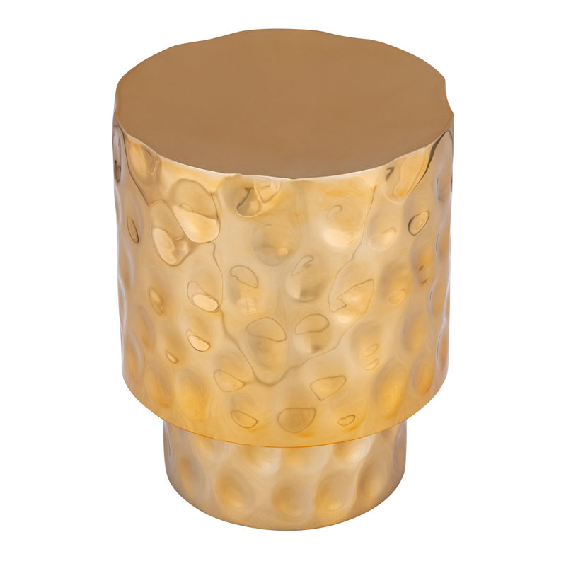 Bedingfield Hand-Hammered End Table Gold, Gold