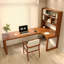 Bureau rectangulaire en bois massif brun noisette-108954487-108954484