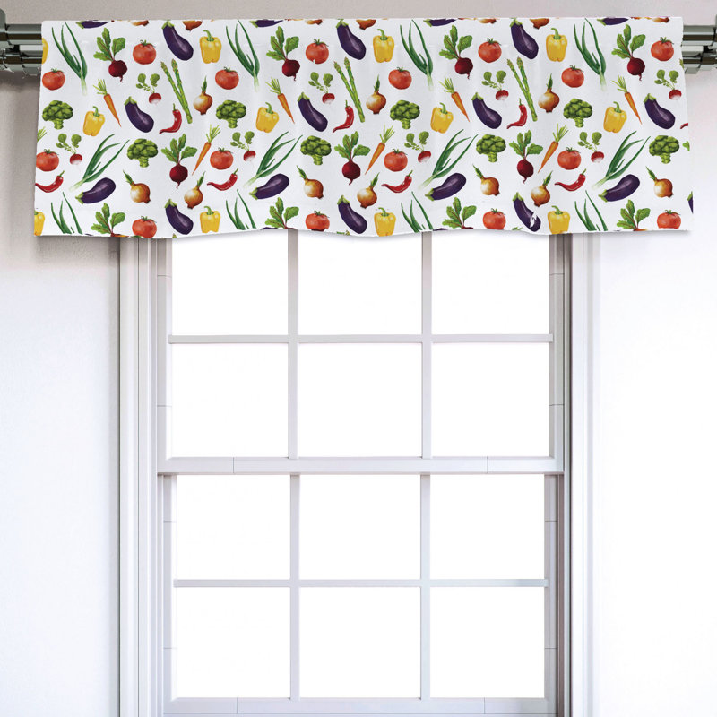 Ambesonne Sateen Ruffled 54'' W Window Valance in