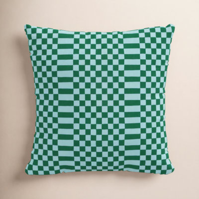 Delma Checkered Indoor/Outdoor Throw Pillow