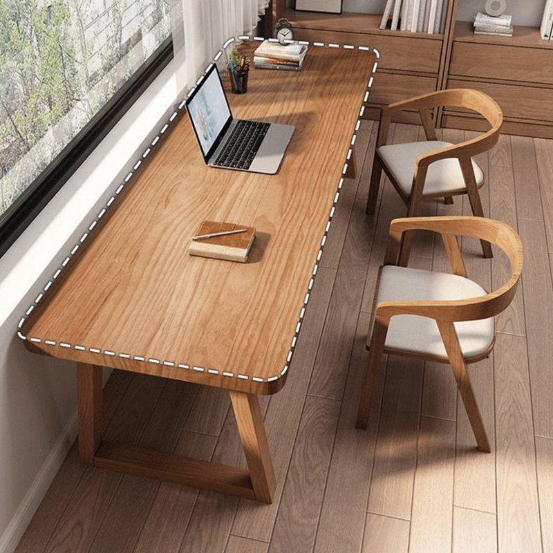 Salon maison Bureau en bois massif Bureau d'étude Bureau en bois massif, H 29,53 po x l 62,99 po x P 23,62 po