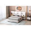 Grand lit tapissier en velours beige