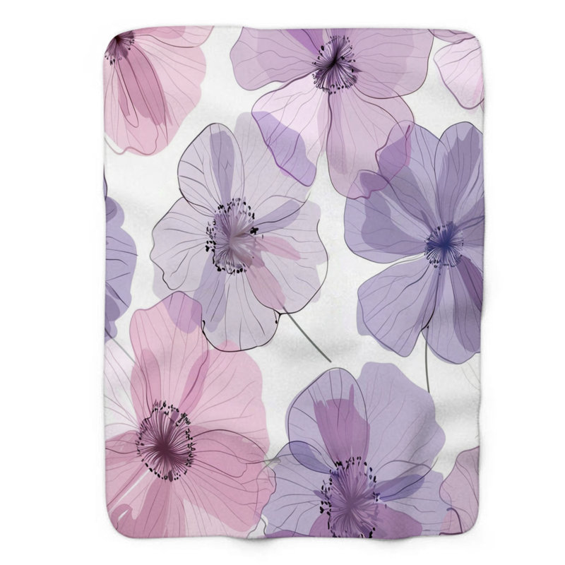 Pink Calm - couverture sherpa de qualité supérieure 1 pièce, L 60 po x L 80 po