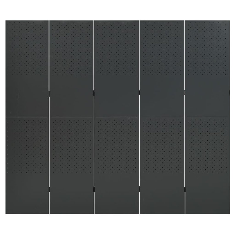 Cassiah 180cm H Folding Room Divider, Anthracite, 5