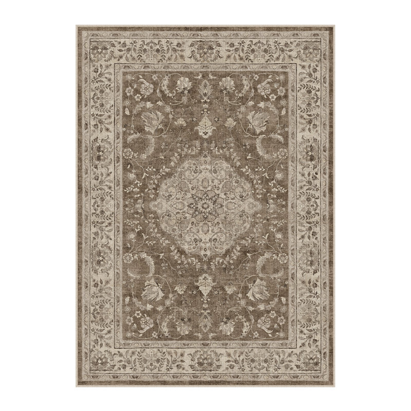 Tapis oriental lavable avec envers antidérapant Vicky, Rectangulaire 3 pi x 5 pi