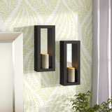 Iron Wall Sconce Candle Holder Set
