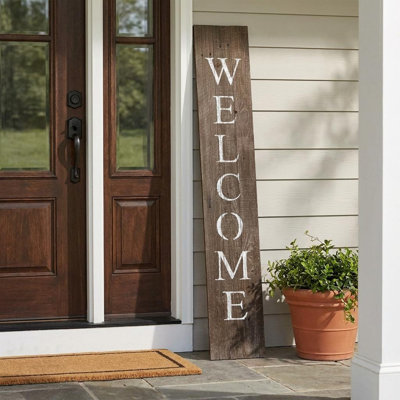 Rustic Light Aqua Blue Front Porch Welcome Sign