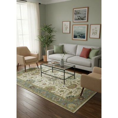 Cream Traditional 3x10 Peshawar Oriental Runner Rug
