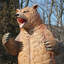 Statue grandeur nature grizzly qui grogne