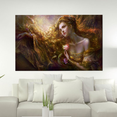Boho Mermaid Wall Decor: Élégante œuvre d'art sur toile imprimée pour la maison, 1P