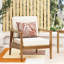 Fauteuil club en bois teint
