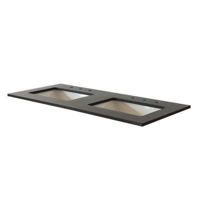 Comptoir en quartz gris de 49 po et évier double rectangulaire
