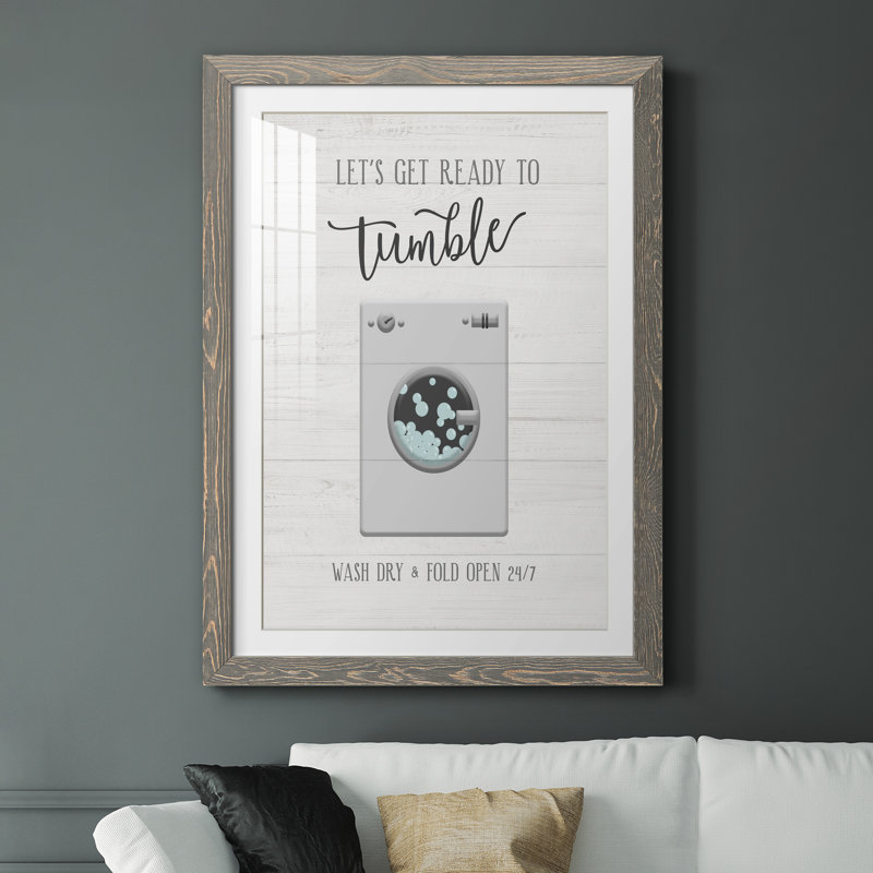 Tumble - Imprimé, H 31,5 po x l 23,5 po x P 1,5 po, Cadre en papier gris