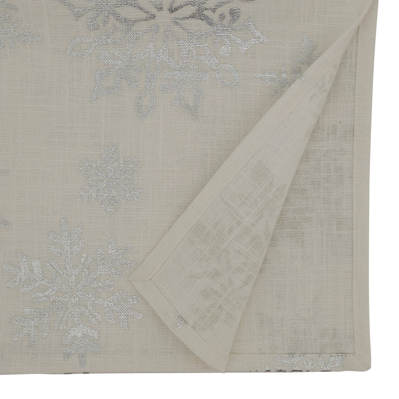 Naledi 100% Cotton Christmas Table Runner, 16" W x 72" L, Silver