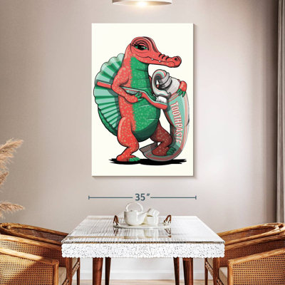 Spinosaurus Brushing Teeth In The Bathroom