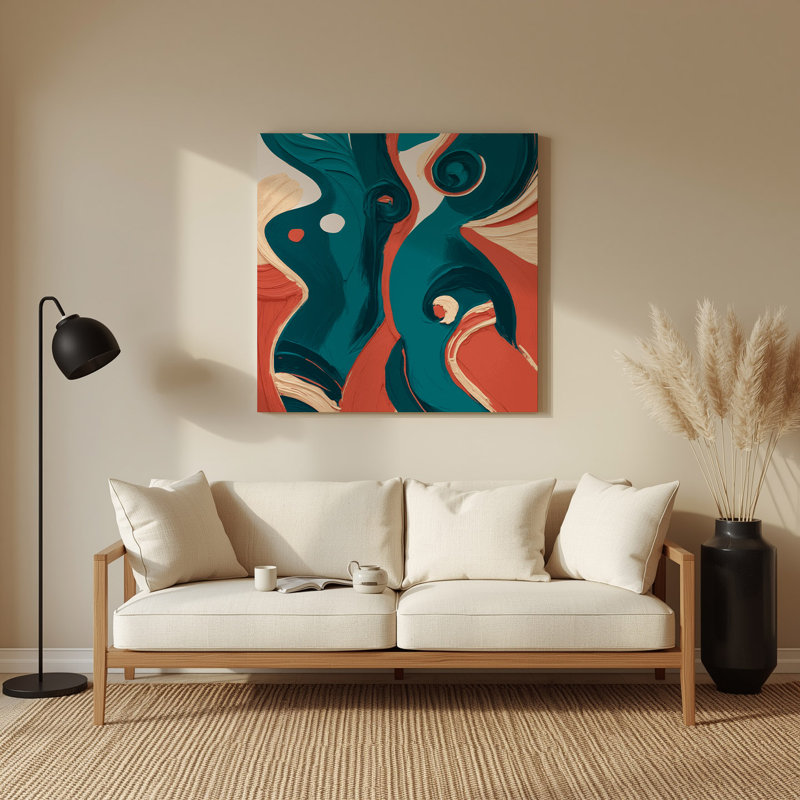 Art mural abstrait en métal vert 79, H 12 po x l 12 po