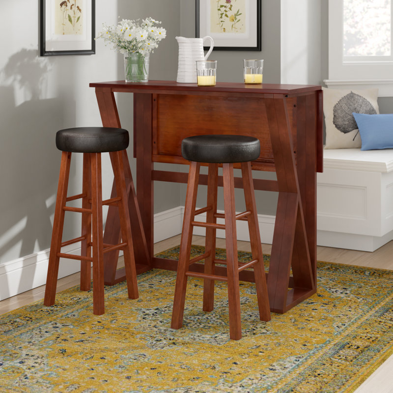 Appie Extendable Solid Wood Top Pedestal Base Dining Set