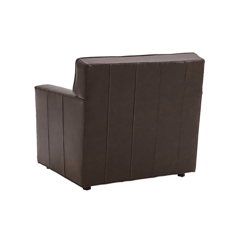 Kitano Ardsley 18.5" Brown Leather Sophisticated Accent Chair