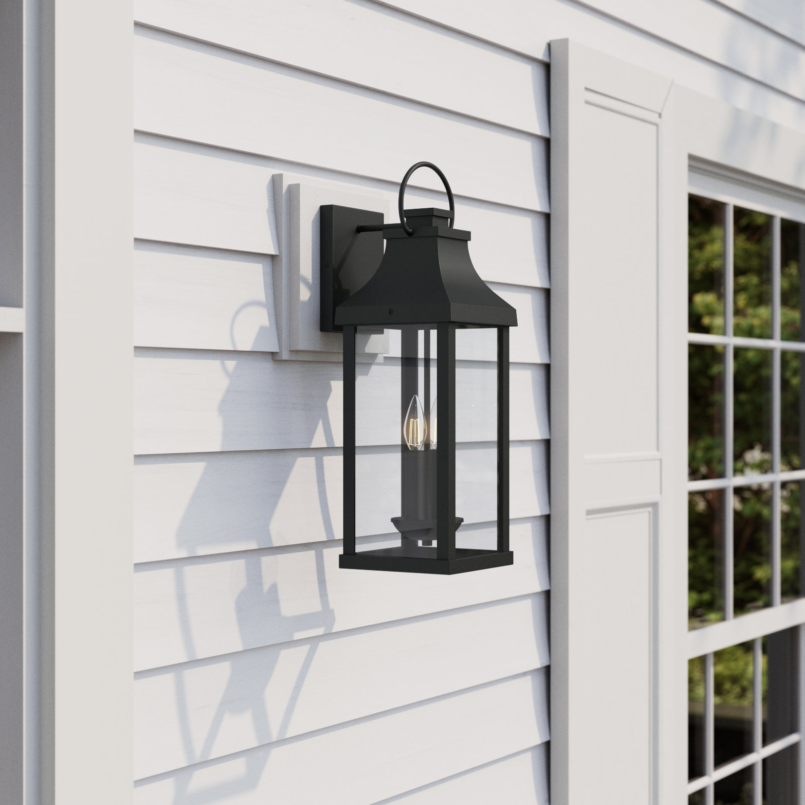 Caden 2 Light Outdoor Wall Light, Black