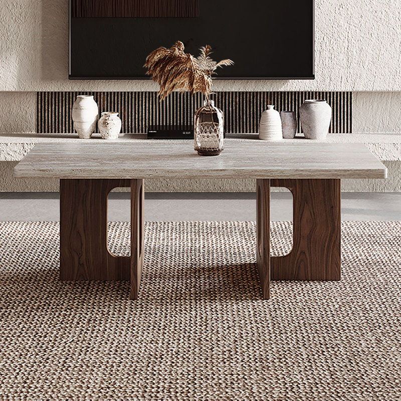 Table basse Wabi-sabi, H 17,7 po x L 47,2 po x l 23,6 po, Brun noyer