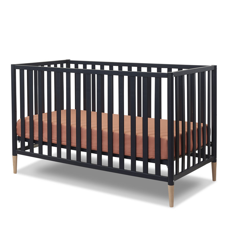 Lit de bébé à hauteur ajustable Mia, Crib, Minuit / naturel