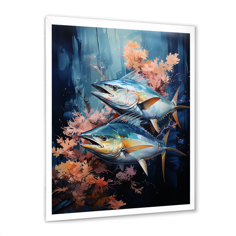 Zao " Fishing Majestic Marlins V ", White Picture Framed, 32" H x 24" W x 1" D