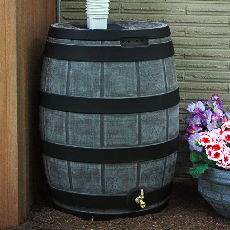 Baril d'eau de pluie 50 gallons, Chêne