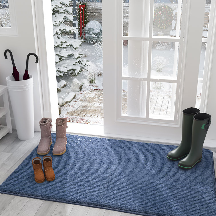 Brynsley Non-Slip Indoor / Outdoor Door Mat Ebern Designs Mat Size: 20 W x 32 L, Color: Blue