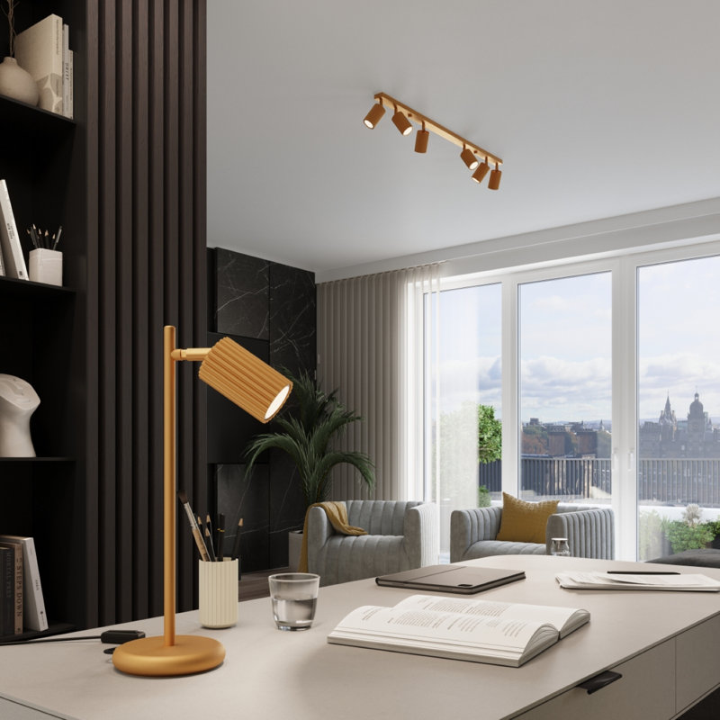 Bonina - Light Brushed Nickel Pendant, Gold, 2 Lights, 32cm W x 15cm D