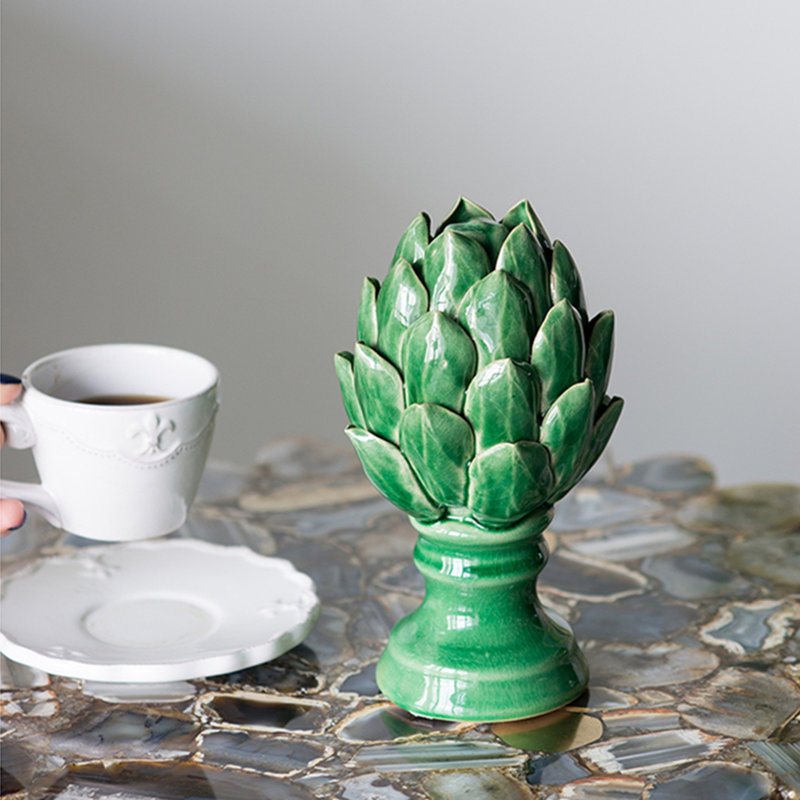 Petit accent artichaut en forme de fleur d'Helsa, vert
