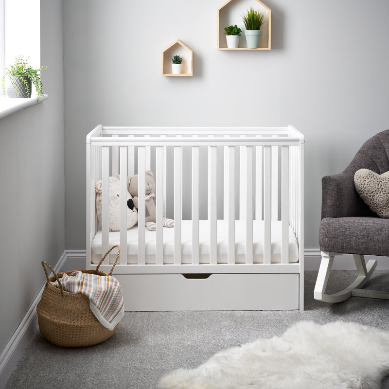 Bantam Space Saver Cot with Fibre Mattress and Under Drawer, White