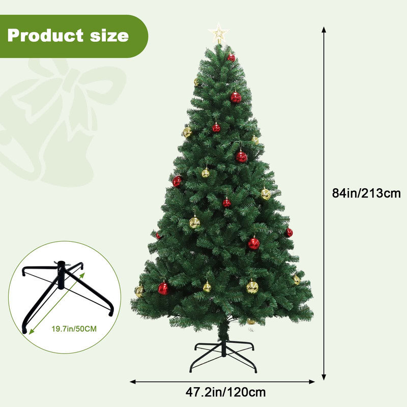 Lighted Artificial Christmas Tree, 200cm H