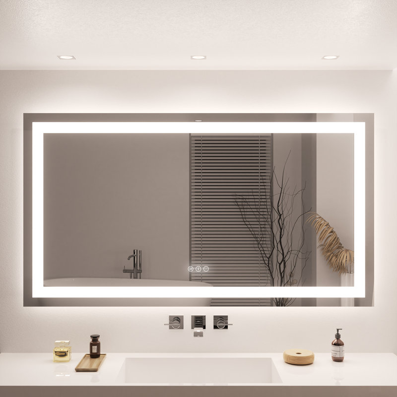 Rectangular Frameless Led Wall Mounted Bathroom Vanity Mirror, 40" x 70"