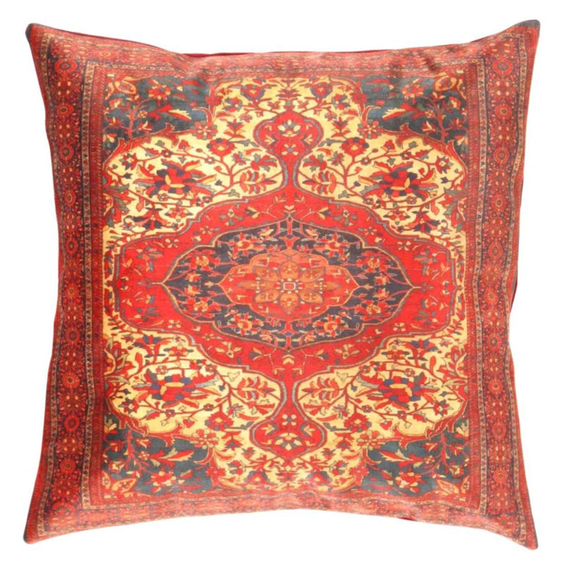 Square Pillow Cover & Insert, Red/Navy Blue, Square, 16"H x 16"W