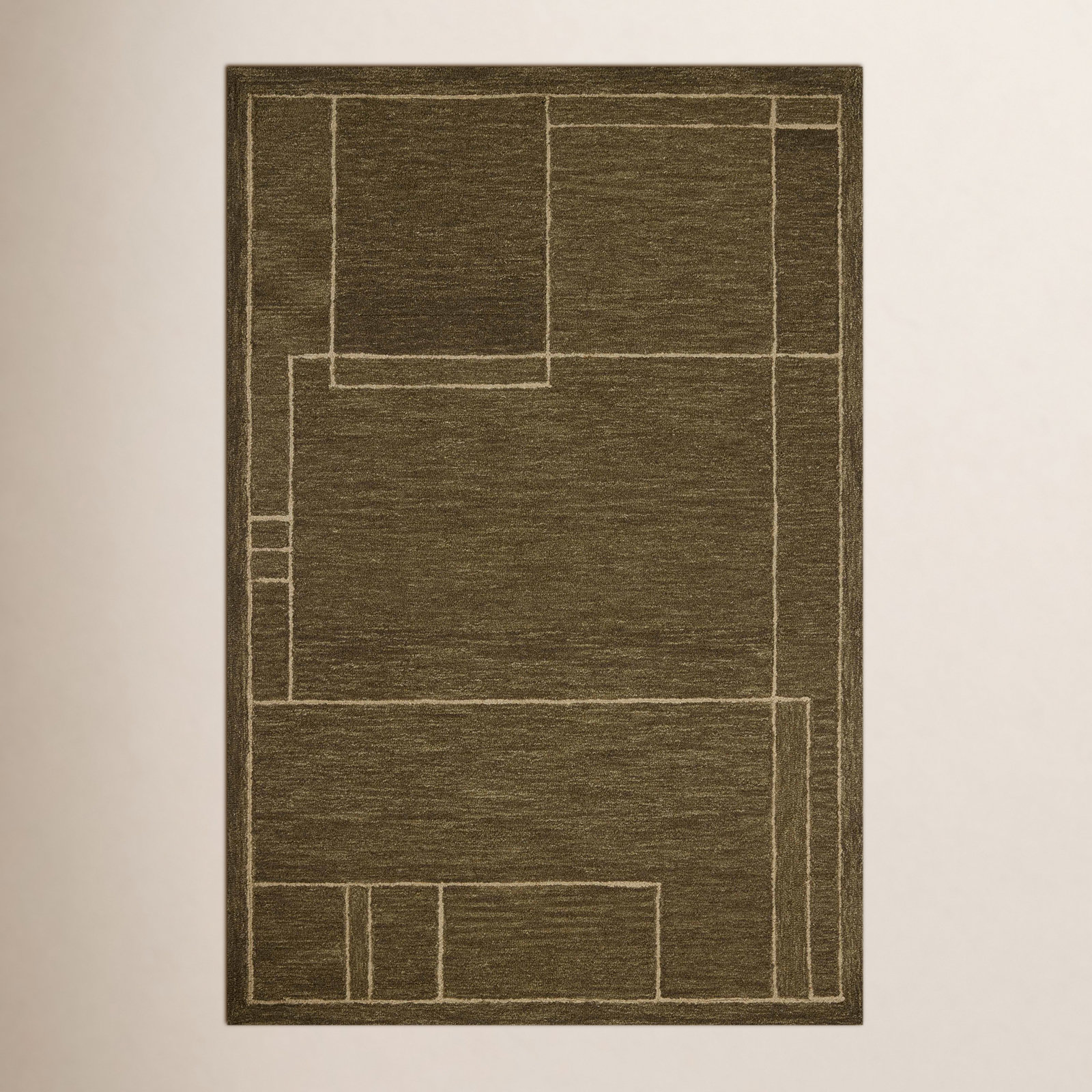 Jeremiah Brent x Loloi Barrow Olive / Natural Area Rug, Rectangle 8'6" x 11'6"