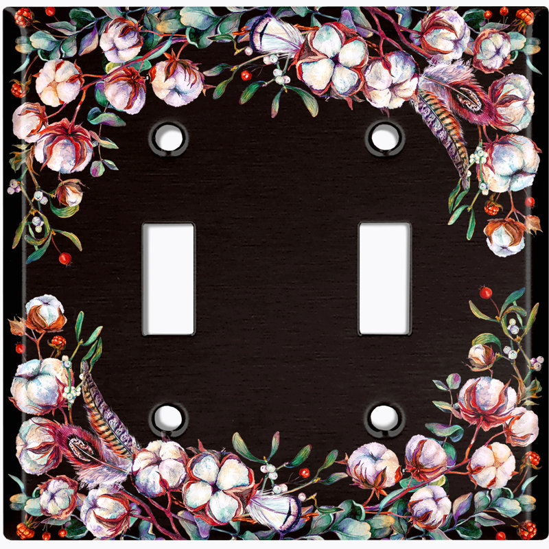 Patterned 2 - Gang Toggle Light Switch Standard Wall Plate