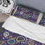 Bleu floral cachemire - ensemble de housse de couette abstrait - microfibre de polyester-1605928100
