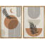 «Mid Century Modern Abstract Lines Botianical Leaf», 2 pièces sur toile-99016106-99016107