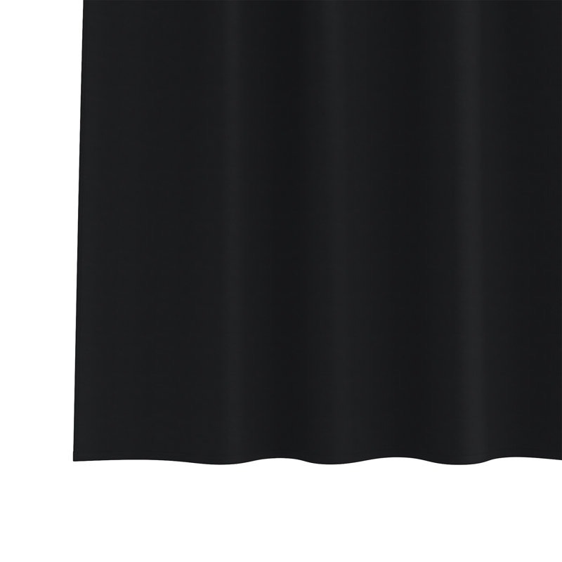 Curtains With Curtains 2 Pcs Polyester, 140cm Width x 175cm Drop, Black