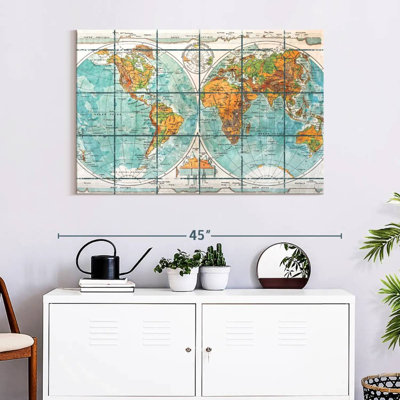 Globe terrestre carte du monde sur toile